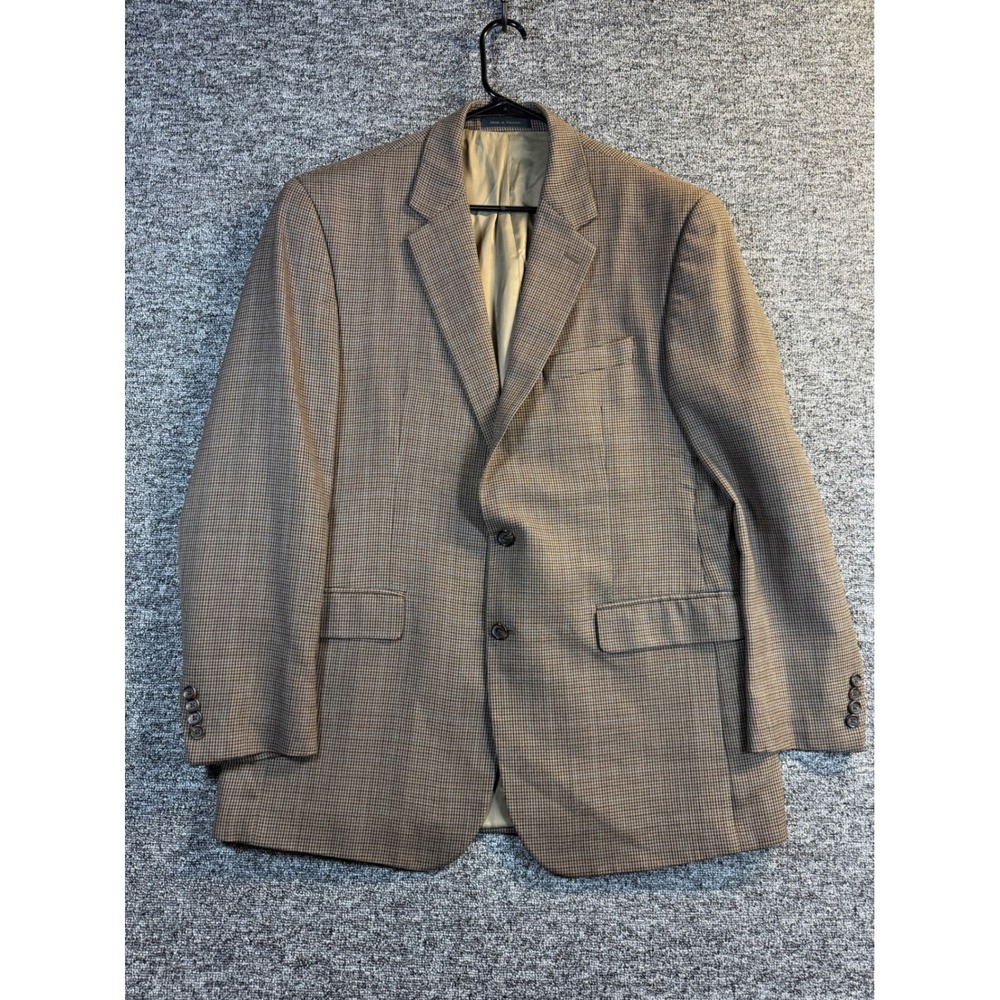 Lauren Ralph Lauren Mens Brown Houndstooth Wool Blend 2-Button Blazer Sport Coat